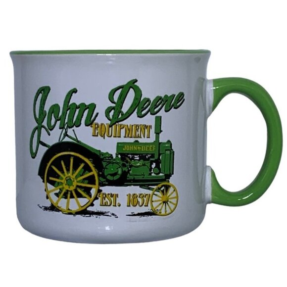 JOHN DEERE Jumbo Mug Tractor Officially Licensed 21.5 oz White Green Gift Mug - Picture 15 of 15